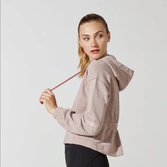 LULULEMON X BARRY'S HEATHERED RED DUST STRONGER AS ONE CROPPED HOODIE - Picture 4 of 12
